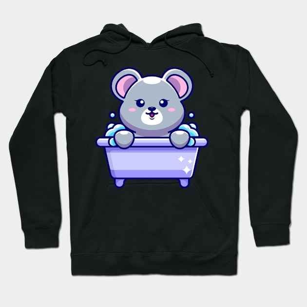 Cute mouse in a bathtub cartoon character Hoodie by Wawadzgnstuff